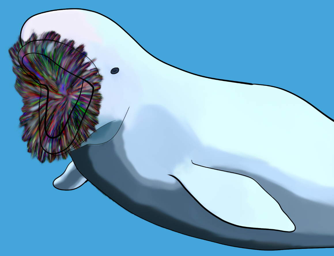 Digital art of a strange beluga whale